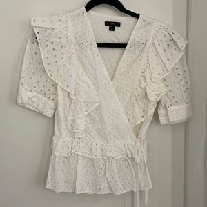Jcrew Peplum eyelet top